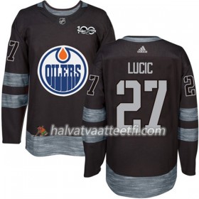 Miesten NHL Edmonton Oilers Pelipaita Milan Lucic 27 1917-2017 100th Anniversary Adidas Musta Authentic
